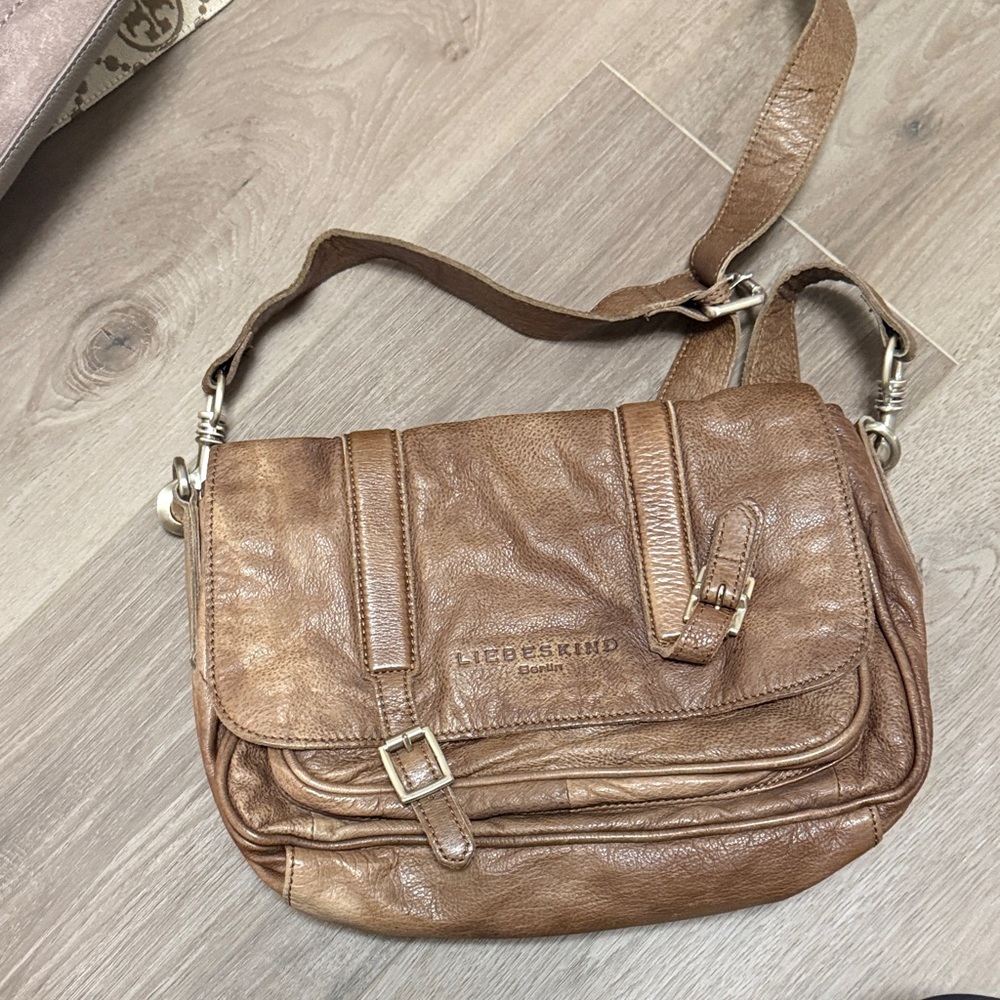 Liebeskind Tan Leather Flap Crossbody Bag
